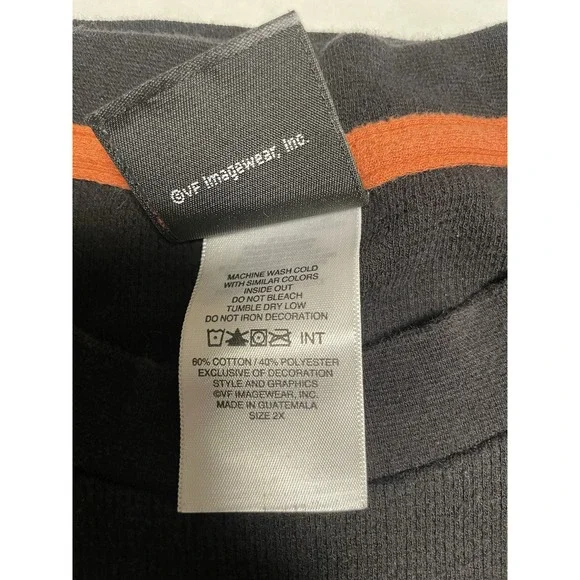 Carolina Harley-Davidson Waffle Knit Shirt Black With Embroidered Sleeveless 2XL - Picture 9 of 9